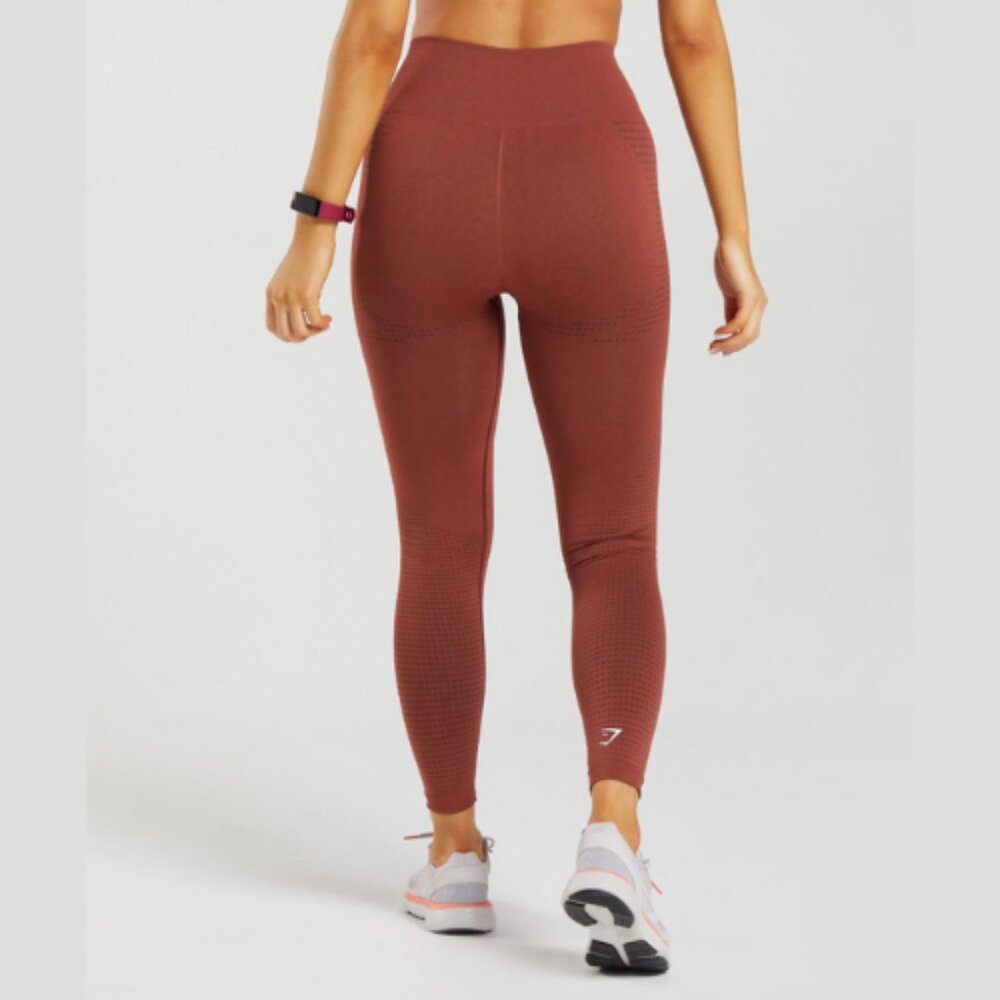 Gymshark Flex High-Waisted Leggings – Red Marl (Size M) - Picture 3 of 10